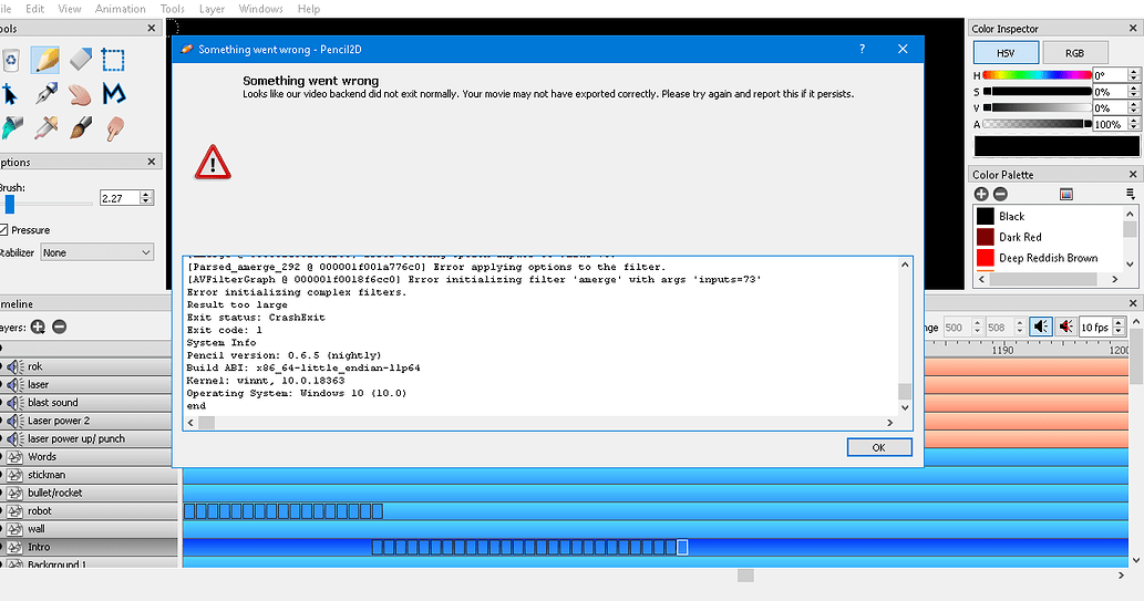 Exporting problem Something went wrong - Bug Reports - Pencil2D Community